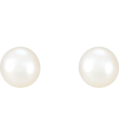 1608 Earring Set Cultured White Freshwater Pearl Pearl 7.0-7.5 Mm 14K White Pair Friction Backs Included Polished Cultured White Freshwater Pearl Earrings