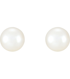 21372 Earring Set Cultured White Freshwater Pearl Pearl 8.0-8.5 Mm Sterling Silver Pair Friction Backs Included Polished Freshwater Cultured Pearl Earrings With Backs