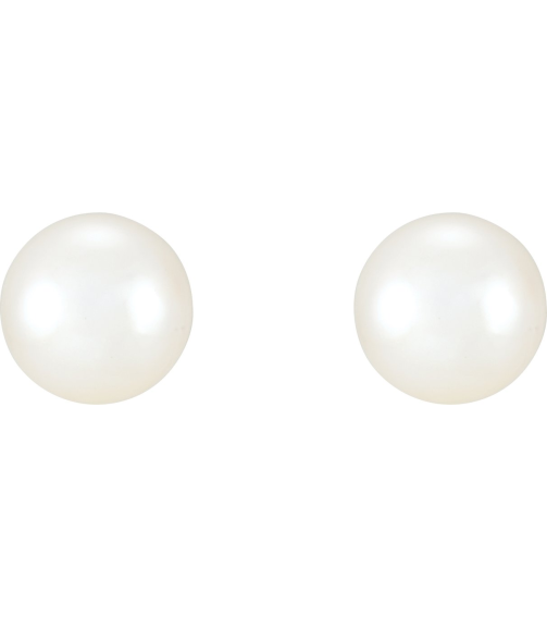 21372 Earring Set Cultured White Freshwater Pearl Pearl 8.0-8.5 Mm Sterling Silver Pair Friction Backs Included Polished Freshwater Cultured Pearl Earrings With Backs
