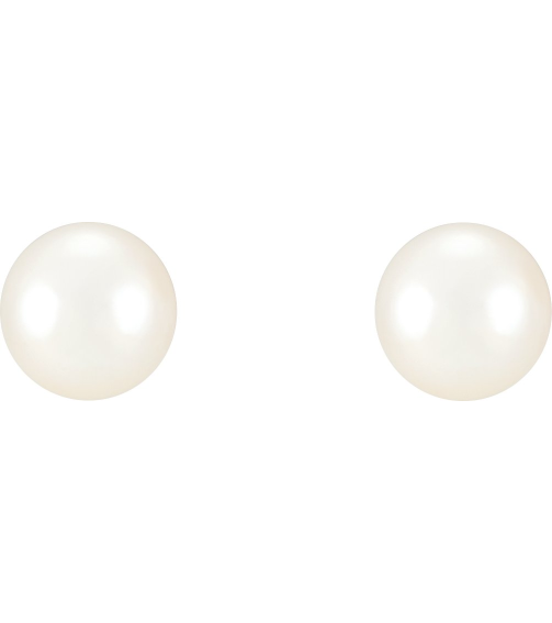 21372 Earring Set Cultured White Freshwater Pearl Pearl 7.0-7.5 Mm Sterling Silver Pair Friction Backs Included Polished Freshwater Cultured Pearl Earrings With Backs