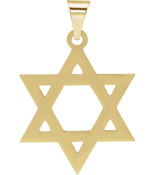 R5032 Pendant 18K Yellow 25 X 19 Mm Polished Star Of David Pendant