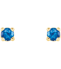 1874 14K Yellow Set Round Natural Swiss Blue Topaz Pair 2.5 Mm Friction Friction Backs Included 4-Prong Polished Natural Swiss Blue Topaz Stud Earrings