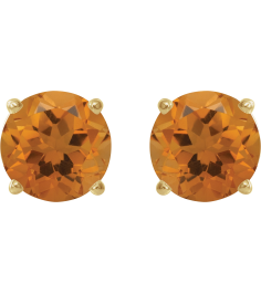 1874 14K Yellow Set Round Natural Citrine Pair 5 Mm Friction Friction Backs Included 4-Prong Polished Natural Citrine Stud Earrings
