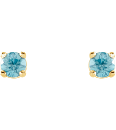 1874 14K Yellow Set Round Natural Blue Zircon Pair 2.5 Mm Friction Friction Backs Included 4-Prong Polished Natural Blue Zircon Stud Earrings