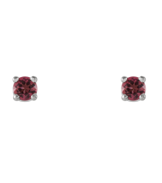 1874 14K White Set Round Natural Pink Tourmaline Pair 2.5 Mm Friction Friction Backs Included 4-Prong Polished Natural Pink Tourmaline Stud Earrings