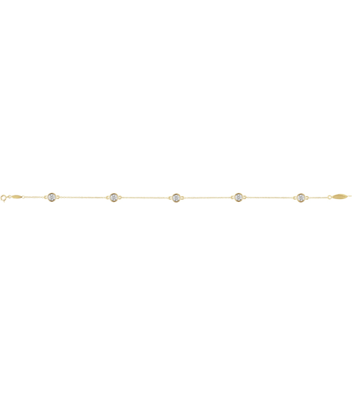 651577 Bracelet Set 14K Yellow Round Natural Diamond 2.5Mm 13 Ctw I1, H+ 7 In Polished Station Bracelet