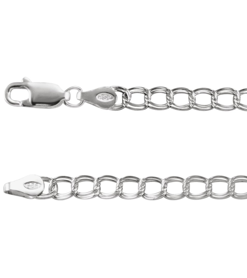 Ch330 Sterling Silver Curb 4 Mm 7 In Lobster Clasp Polished Curb Chain