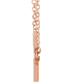 R45323 Necklace 14K Rose 17 X 9 Mm 16-18 In Polished 16 Inch Sideways Cross Necklace With 2 Inch Extension