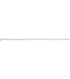 651635 Bracelet Set 14K White Oval Lab-Grown White Opal 7 X 5 Mm 7 12 In Polished Lab-Grown Opal Bracelet