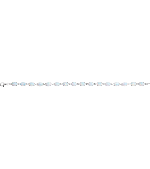 651635 Bracelet Set 14K White Oval Lab-Grown White Opal 7 X 5 Mm 7 12 In Polished Lab-Grown Opal Bracelet