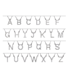 67311 Necklace Set 14K Yellow Initial A Natural Diamond Round I1, G-H 18 Ctw 16 In Polished 18 Ctw Natural Diamond Necklace