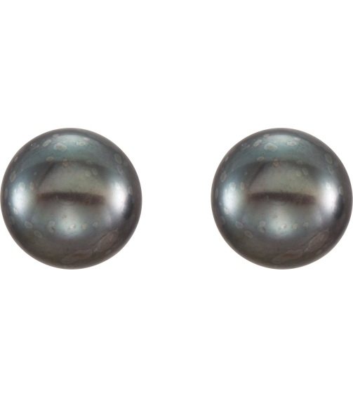 651659 14K Yellow Set Pearl Cultured Black Freshwater Pearl Pair 6.0-7.0 Mm Friction Friction Backs Included Polished Freshwater Black Cultured Pearl Earrings