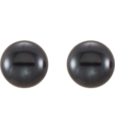 651659 14K Yellow Set Pearl Cultured Black Freshwater Pearl Pair 5.0-6.0 Mm Friction Friction Backs Included Polished Freshwater Black Cultured Pearl Earrings