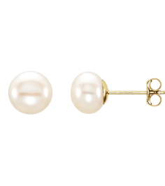 651659 14K Yellow Set Pearl Cultured White Freshwater Pearl Pair 6.0-7.0 Mm Friction Friction Backs Included Polished Freshwater White Cultured Pearl Earrings