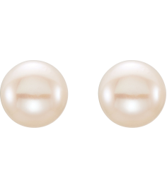 651659 14K Yellow Set Pearl Cultured White Freshwater Pearl Pair 6.0-7.0 Mm Friction Friction Backs Included Polished Freshwater White Cultured Pearl Earrings