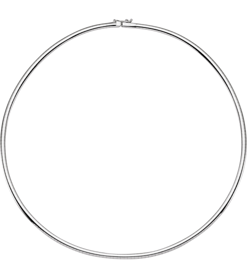Ch1025 14K White Omega 3 Mm 16 In Box Clasp Polished Omega Chain