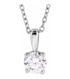 14K White 1 1/4 CT Lab-Grown Diamond 18" Necklace