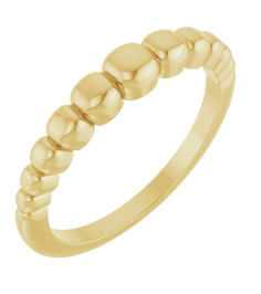 14K Yellow Geometric Domed Ring