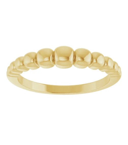14K Yellow Geometric Domed Ring