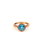 14K/R/GOLD AQUAMARINE RING D/0.27CTW