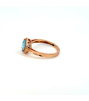 14K/R/GOLD AQUAMARINE RING D/0.27CTW